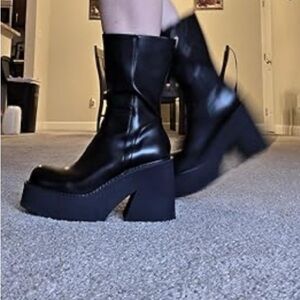 Black Platform Ankle Boots